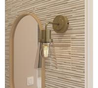 GoodHome Bobwhite Antique Brass Effect Wired Bathroom Wall Light
