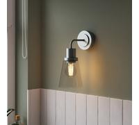 GoodHome Bobwhite Satin Silver Effect Wired Bathroom Wall Light