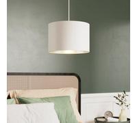 GoodHome Bodmin Beige Silver Effect Round Lamp Shade (D)30Cm