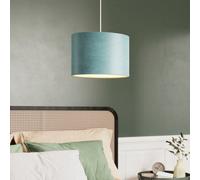 GoodHome Bodmin Light Blue Silver Effect Oval Lamp Shade (D)30Cm