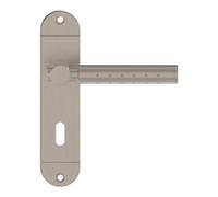GoodHome Breage Brushed Grey Nickel Effect Aluminium Alloy & Steel Straight Door Handle (L)120.5mm (D)67mm