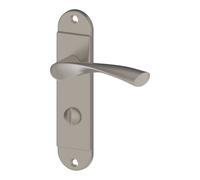 GoodHome Breage Brushed Grey Nickel Effect Aluminium Alloy, Steel & Zinc Alloy Straight Door Handle (L)120.5mm (D)67mm