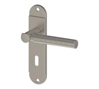 GoodHome Breage Brushed Grey Nickel Effect Aluminium Alloy & Steel Straight Door Handle (L)120.5mm (D)67mm