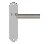 GoodHome Brigg Brushed & Polished Grey Chrome & Nickel Effect Aluminium Alloy & Steel Straight Door Handle (L)132mm (D)61.5mm