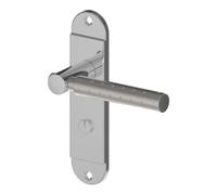 GoodHome Brigg Brushed & Polished Grey Chrome & Nickel Effect Aluminium Alloy, Steel & Zinc Alloy Straight Door Handle (L)132mm (D)61.5mm