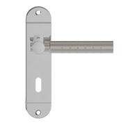 GoodHome Brigg Brushed & Polished Grey Chrome & Nickel Effect Aluminium Alloy & Steel Straight Door Handle (L)132mm (D)61.5mm