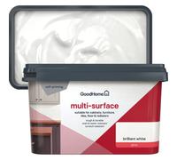 GoodHome Brilliant White Gloss Multi-Surface Paint, 2L