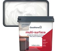 GoodHome Brilliant White Gloss Multi-Surface Paint, 750Ml