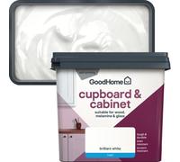 GoodHome Brilliant White Matt Cupboard & Cabinet Paint, 750Ml