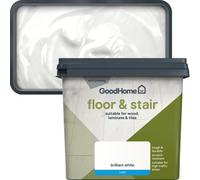 GoodHome Brilliant White Matt Floor & Stair Paint, 750Ml