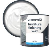 GoodHome Brilliant White Matt Furniture Finishing Wax, 500Ml