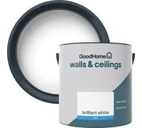 GoodHome Brilliant White Vinyl Matt Wall & Ceiling Emulsion Paint, 2.5L