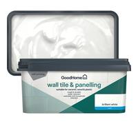 GoodHome Brilliant White Matt Wall Tile & Panelling Paint, 2L