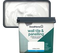 GoodHome Brilliant White Matt Wall Tile & Panelling Paint, 750Ml