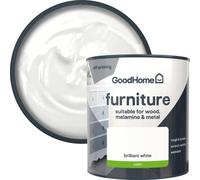 GoodHome Brilliant White Satin Furniture Paint, 500Ml