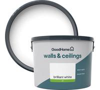 GoodHome Brilliant White Vinyl Silk Wall & Ceiling Emulsion Paint, 10L