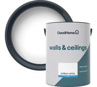 GoodHome Brilliant White Vinyl Matt Wall & Ceiling Emulsion Paint, 5L