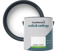 GoodHome Brilliant White Vinyl Silk Wall & Ceiling Emulsion Paint, 2.5L