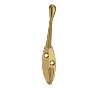 GoodHome Brushed Brass Effect Zinc Alloy Wall-Mounted Hat & Coat Hook (H)37.9mm (D)46mm