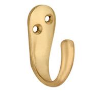 GoodHome Brushed Brass Effect Zinc Alloy Wall-Mounted Single Hook (H)53mm (D)86.3mm