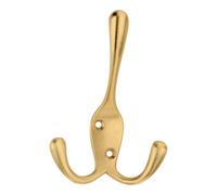 GoodHome Brushed Brass Effect Zinc Alloy Wall-Mounted Triple Hook (H)27.5mm (D)45mm