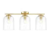 GoodHome Brushed Glass & Metal Brass Effect 3 Lamp Ceiling Light