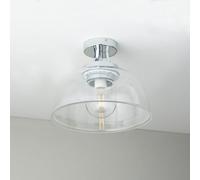 GoodHome Bugue Glass & Metal Chrome Effect Bathroom Led Ceiling Light