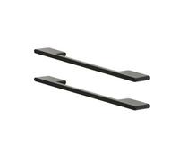 GoodHome Cacao Matt Black Kitchen Cabinets Bar Pull Handle (L)22Cm (D)30mm, Pack Of 2