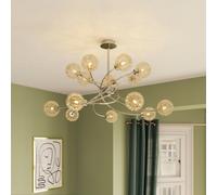 GoodHome Caelus Spiral Metal Chrome Effect 14 Lamp Ceiling Light