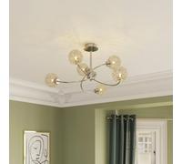 GoodHome Caelus Spiral Metal Chrome Effect 6 Lamp Ceiling Light