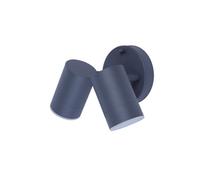 GoodHome Candiac Adjustable Matt Dark Grey Mains-Powered Integrated Led Outdoor Double Contemporary Wall Light 760Lm (Dia)6Cm