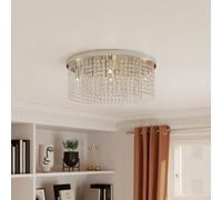 GoodHome Carna Round Glass & Metal Transparent Chrome Effect 5 Lamp Ceiling Light