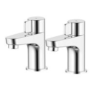 GoodHome Cavally Chrome Effect Bath Pillar Tap, Pair