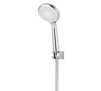 GoodHome Cavally Chrome Effect Wall-Mounted 3-Spray Pattern Shower Head Kit