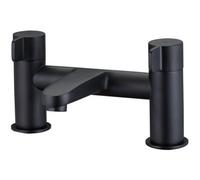 GoodHome Cavally Matt Black Deck-Mounted Manual Single Bath Filler Tap
