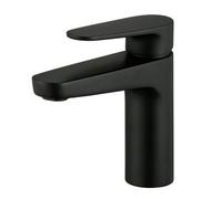 GoodHome Cavally Medium Matt Black Round Basin Mono Mixer Tap