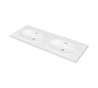 GoodHome Cavally Satin White Rectangular Double Vanity Basin (W)120.4Cm