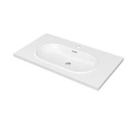 GoodHome Cavally Satin White Rectangular Single Vanity Basin (W)80.4Cm