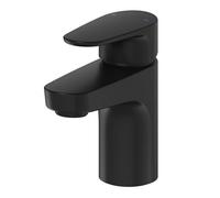GoodHome Cavally Small Matt Black Round Basin Mono Mixer Tap