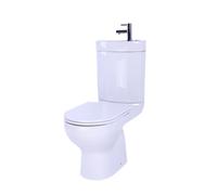 GoodHome Cavally White Close-Coupled Toilet, Basin & Tap Pack - Cold Inlet (W)885mm (H)381mm