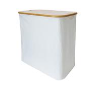 GoodHome Cervia Beige Bamboo & Cotton Medium Laundry Basket, 106L