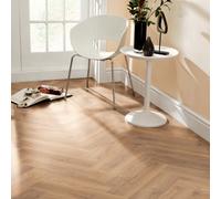 GoodHome Chesterfield Light Oak Effect Synchronic Herringbone Laminate Flooring, 0.87M²