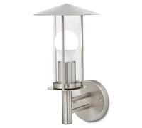 GoodHome Chignik Fixed Stainless Steel Mains-Powered Outdoor Lantern Wall Light (Dia)17Cm