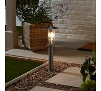 GoodHome Chignik Lantern Stainless Steel Mains-Powered 1 Lamp Outdoor Post Light (H)500mm