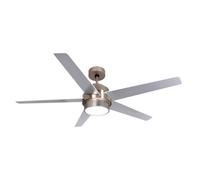 GoodHome Chomsky Modern Brushed Chrome Effect Led Ceiling Fan Light