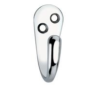 GoodHome Chrome Effect Zinc Alloy Wall-Mounted Single Hook (H)53mm (D)86.3mm