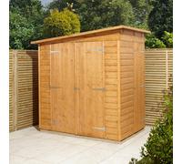 GoodHome Clapperton 6X4 Ft Pent Wooden 2 Door Shed With Floor