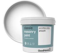 GoodHome Classic Pure Brilliant White Smooth Matt Masonry Paint, 5L