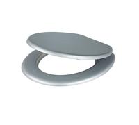 GoodHome Cooke & Lewis Palmi Silver Round Standard Close Toilet Seat