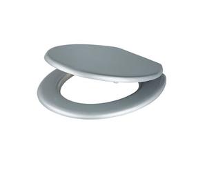 GoodHome Cooke & Lewis Palmi Silver Round Standard Close Toilet Seat